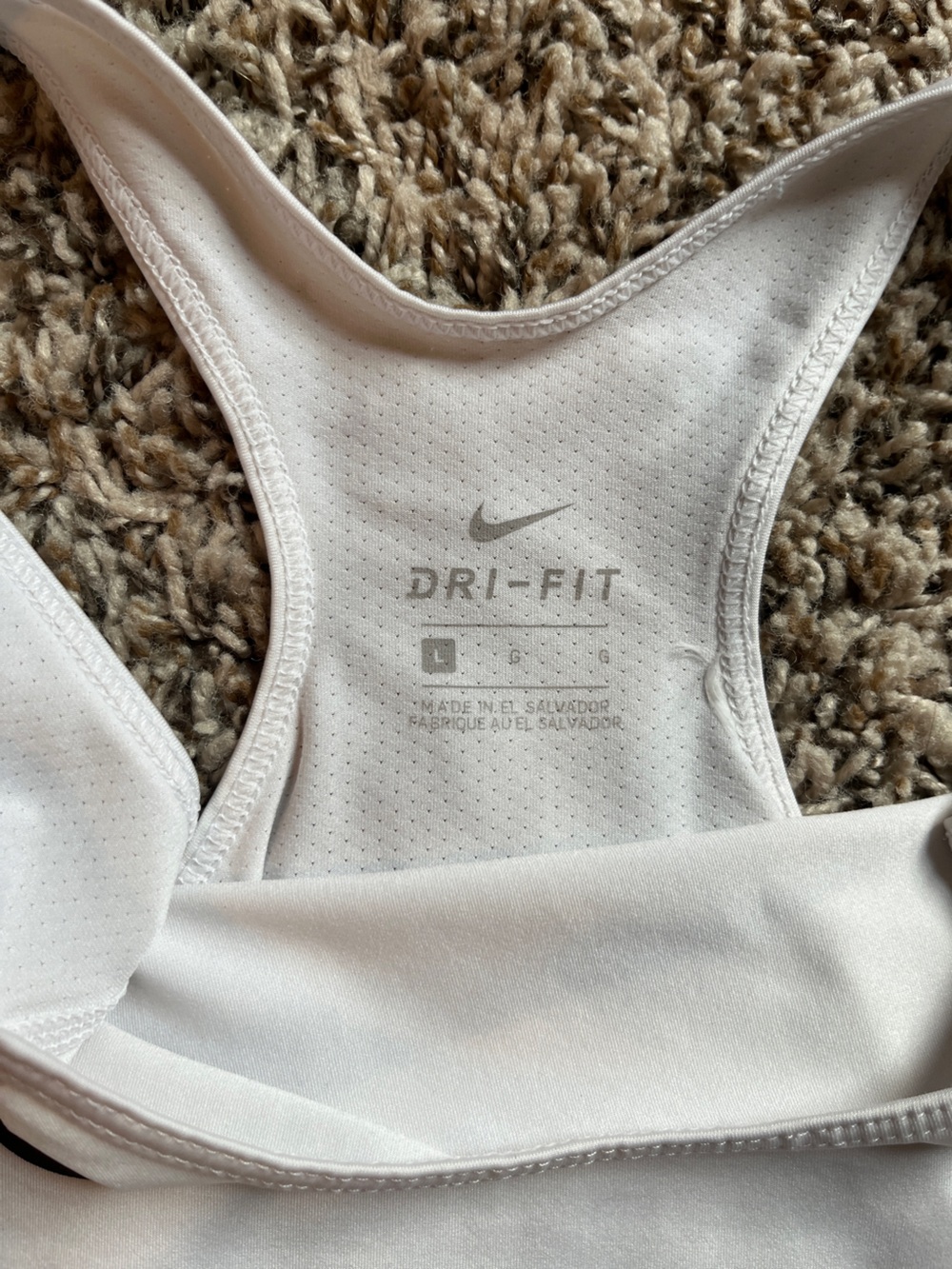 Nike White Scoop Tank with Black Swoosh Size Large - Picture 3 of 3